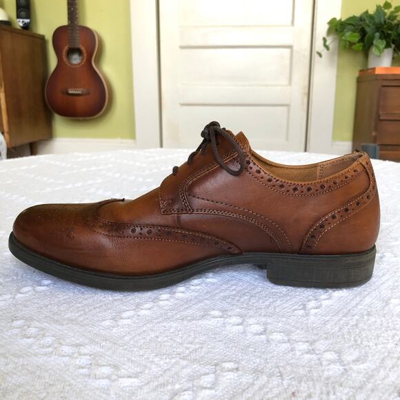 Florsheim Comfortech Ortholite Wingtip Single Shoe 10D Brown Leather Right - Picture 4 of 11